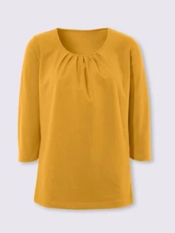 T-shirt à Manches 3/4 Plis Affinants à L'encolure