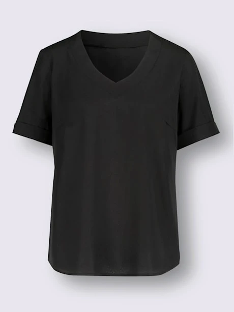 Chemisier à Manches Courtes Col V 3 Chemisier à Manches Courtes Col V – Image 3