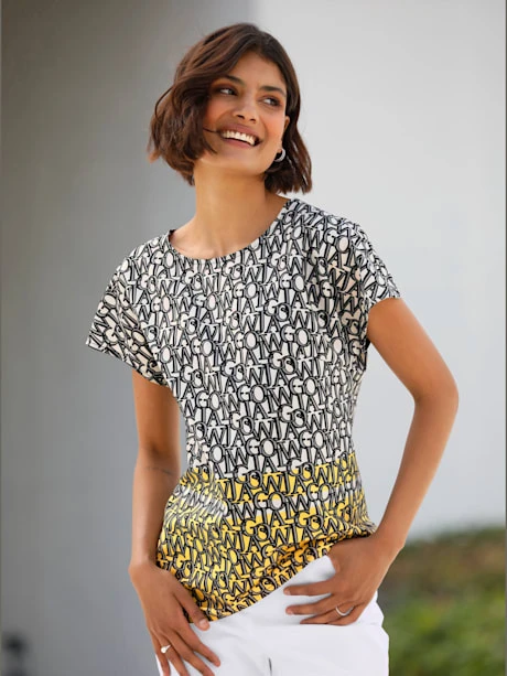 Chemisier Inscription Imprimée Tendance 1 Chemisier Inscription Imprimée Tendance