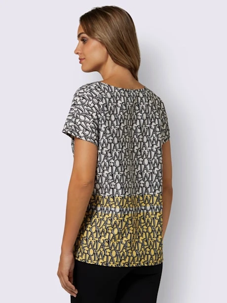 Chemisier Inscription Imprimée Tendance 3 Chemisier Inscription Imprimée Tendance – Image 3