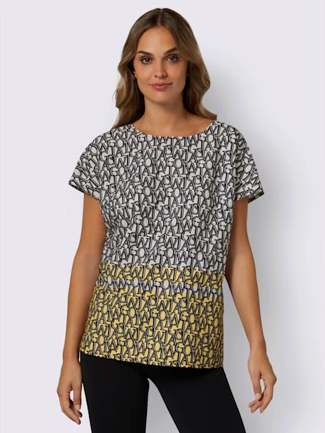 Chemisier Inscription Imprimée Tendance 2 Chemisier Inscription Imprimée Tendance – Image 2