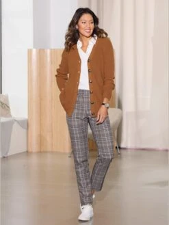 Pantalon à Carreaux Fausses Poches à Glissière