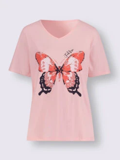 T-shirt En V Imprimé Papillon 5 T-shirt En V Imprimé Papillon -T-Shirt Sweat Soldes Magasin 001.00ZUK91746 B22.001