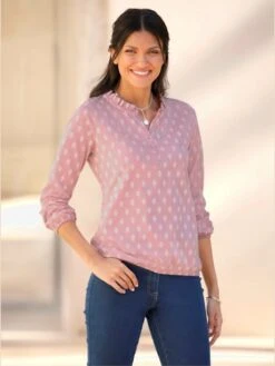 T-shirt à Manches Longues Volants à L'encolure