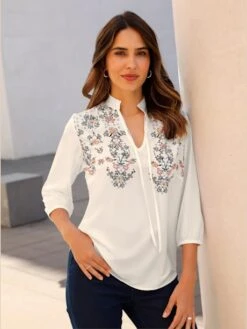 Tunique Fronces Au Col Montant