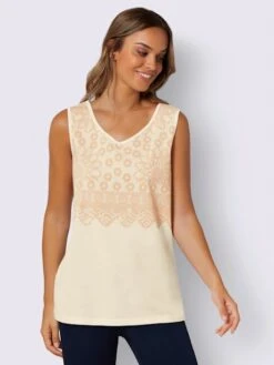 Débardeur Imprimé Dentelle Tendance