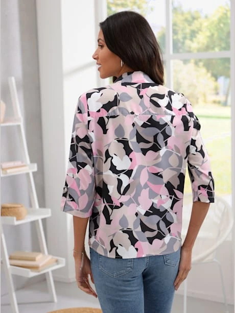 Chemisier En Crêpe Patte De Boutonnage Courte 2 Chemisier En Crêpe Patte De Boutonnage Courte – Image 2