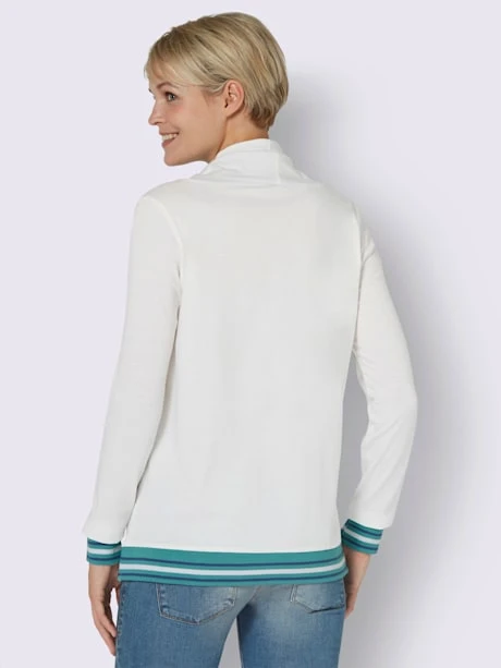 T-shirt à Manches Longues Col Avec Coulisse Et Lien à Nouer 2 T-shirt à Manches Longues Col Avec Coulisse Et Lien à Nouer – Image 2