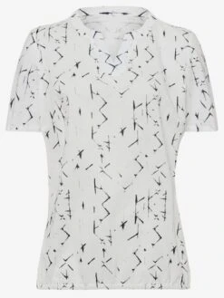 Chemisier Femme Tendance Col Tunisien Manches Courtes Motif Graphique 5 Chemisier Femme Tendance Col Tunisien Manches Courtes Motif Graphique -T-Shirt Sweat Soldes Magasin 004.00ZUK03341 A52.001