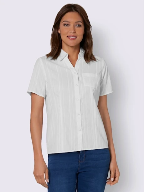 Chemisier à Manches Courtes 50% Coton 1 Chemisier à Manches Courtes 50% Coton