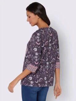 T-shirt à Manches 3/4 Motif Patchwork -T-Shirt Sweat Soldes Magasin 004.00ZUK92348 B17.001