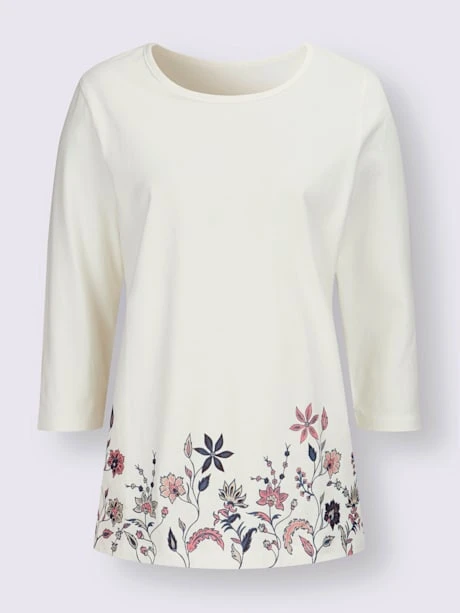 T-shirt à Manches 3/4 Bordures Imprimées 4 T-shirt à Manches 3/4 Bordures Imprimées – Image 4