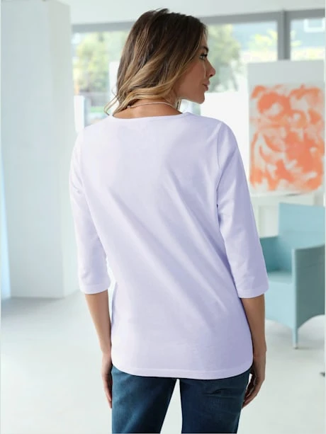 T-shirt à Encolure Arrondie Et Manches 3/4 2 T-shirt à Encolure Arrondie Et Manches 3/4 – Image 2