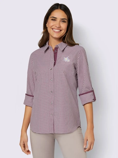 Chemisier Country Manches 3/4 Retroussables 2 Chemisier Country Manches 3/4 Retroussables – Image 2