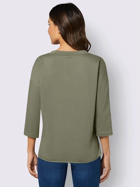 T-shirt à Manches 3/4 Rayures Galon En Paillettes 3 T-shirt à Manches 3/4 Rayures Galon En Paillettes – Image 3