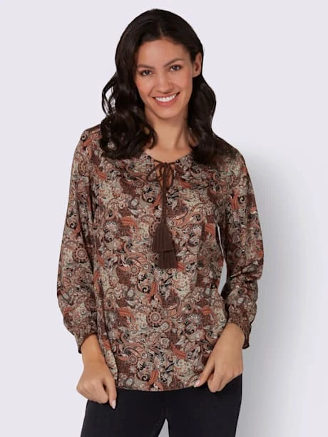 Chemisier Lien à Nouer Avec Houppes 2 Chemisier Lien à Nouer Avec Houppes – Image 2