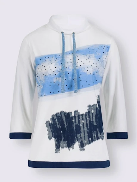 T-shirt Col Avec Coulisse Et Lien à Nouer 4 T-shirt Col Avec Coulisse Et Lien à Nouer – Image 4