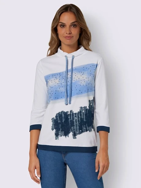 T-shirt Col Avec Coulisse Et Lien à Nouer 2 T-shirt Col Avec Coulisse Et Lien à Nouer – Image 2