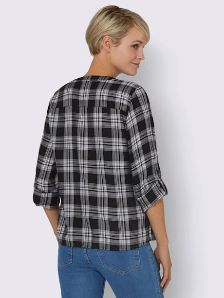 Chemisier à Carreaux 100% Viscose 2 Chemisier à Carreaux 100% Viscose – Image 2