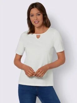 T-shirt à Manches Courtes Encolure Raffinée