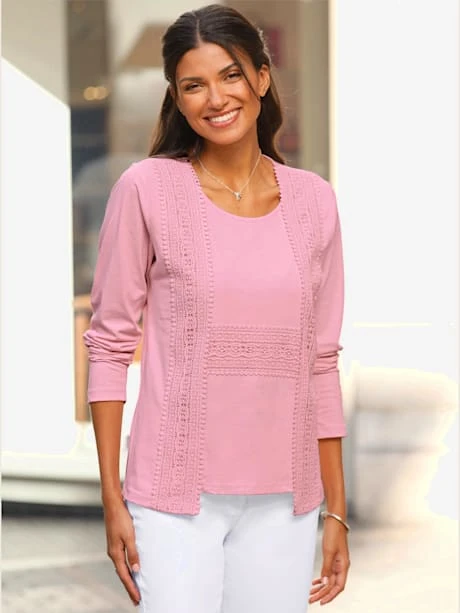 T-shirt Détails En Dentelle Tendance 1 T-shirt Détails En Dentelle Tendance