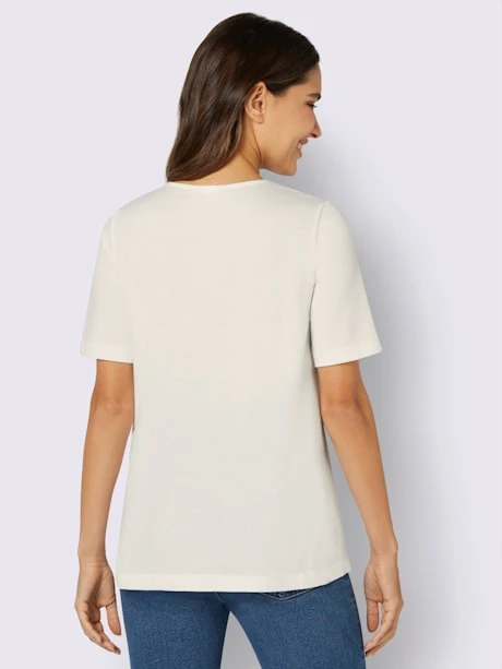 T-shirt à Manches Courtes Jolie Dentelle Sur L'encolure 3 T-shirt à Manches Courtes Jolie Dentelle Sur L'encolure – Image 3