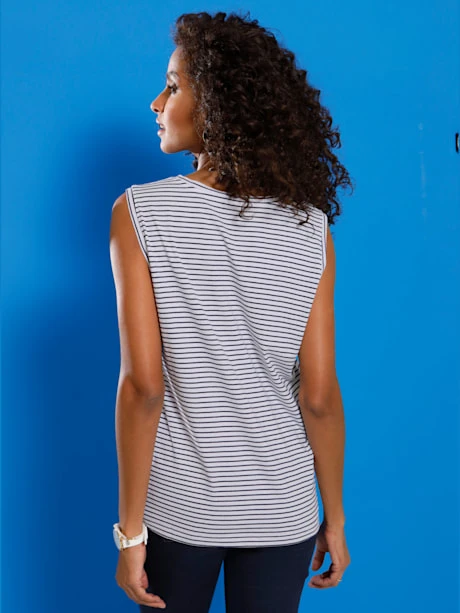 Débardeur Fin Avec Boutons Argentés Effet Antique 2 Débardeur Fin Avec Boutons Argentés Effet Antique – Image 2