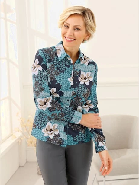Chemisier En Coton Joli Motif Floral 1 Chemisier En Coton Joli Motif Floral