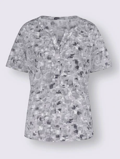 T-shirt à Manches Courtes Encolure Arrondie Avec Petit V 4 T-shirt à Manches Courtes Encolure Arrondie Avec Petit V – Image 4