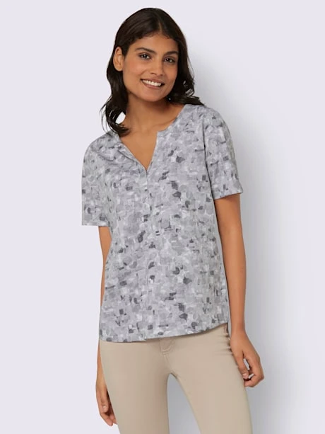 T-shirt à Manches Courtes Encolure Arrondie Avec Petit V 2 T-shirt à Manches Courtes Encolure Arrondie Avec Petit V – Image 2