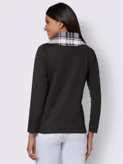 T-shirt à Manches Longues Grand Col Roulé Doublé -T-Shirt Sweat Soldes Magasin 007.00ZUK92346 B44.001