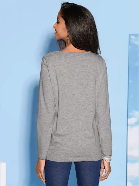 T-shirt Fin Manches Longues Et Imprimés étoiles 2 T-shirt Fin Manches Longues Et Imprimés étoiles – Image 2