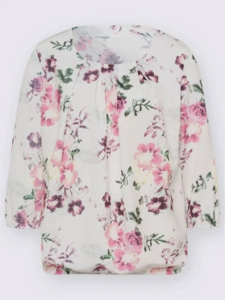 Chemisier En Mousseline Plis Affinants à L'encolure 2 Chemisier En Mousseline Plis Affinants à L'encolure – Image 2