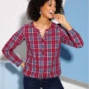 Chemisier à Carreaux Ourlet élastique
