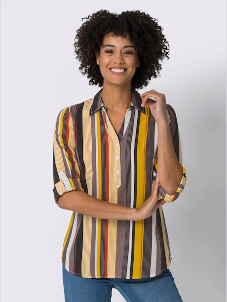 Chemisier à Manches Longues Col Chemise Ouvert 2 Chemisier à Manches Longues Col Chemise Ouvert – Image 2