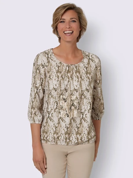 Chemisier Encolure Ronde Passepoilée 2 Chemisier Encolure Ronde Passepoilée – Image 2