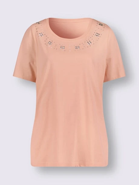 T-shirt à Manches Courtes Pierres Fantaisie Couleur Argent 4 T-shirt à Manches Courtes Pierres Fantaisie Couleur Argent – Image 4