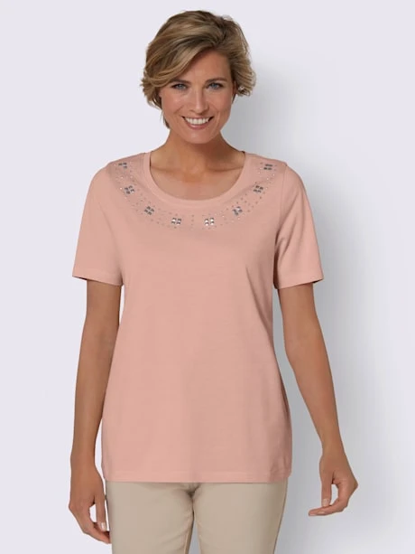 T-shirt à Manches Courtes Pierres Fantaisie Couleur Argent 2 T-shirt à Manches Courtes Pierres Fantaisie Couleur Argent – Image 2