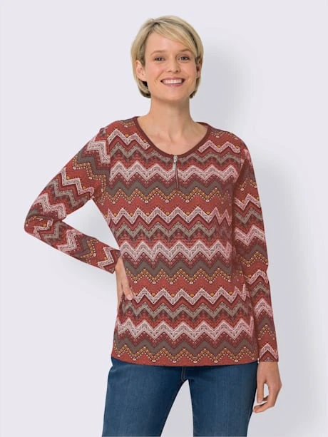 T-shirt à Manches Longues Fermeture à Glissière Courte 1 T-shirt à Manches Longues Fermeture à Glissière Courte