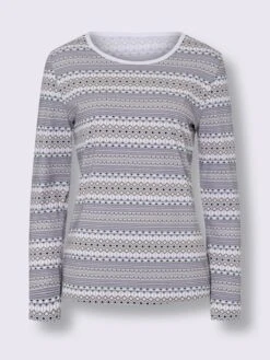 T-shirt à Encolure Ronde Joli Motif Norvégien -T-Shirt Sweat Soldes Magasin 012.00ZUK92348 B01.001