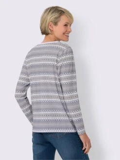 T-shirt à Encolure Ronde Joli Motif Norvégien -T-Shirt Sweat Soldes Magasin 012.00ZUK92348 B02.001