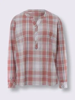 Chemisier à Carreaux Encolure Arrondie Avec Petit V 5 Chemisier à Carreaux Encolure Arrondie Avec Petit V -T-Shirt Sweat Soldes Magasin 013.00ZUK05546 B04.001