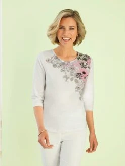 T-shirt à Manches 3/4 Imprimé Floral