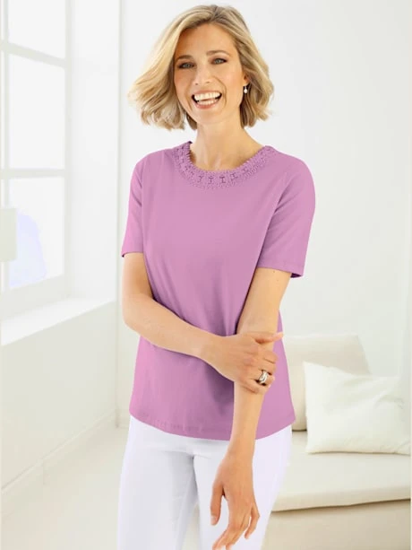 T-shirt Tendance Empiècement Dentelle 1 T-shirt Tendance Empiècement Dentelle