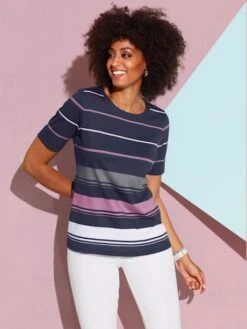 T-shirt à Rayures Rayures Fines