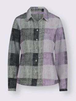 Chemisier à Manches Longues Motif à Carreaux 7 Chemisier à Manches Longues Motif à Carreaux -T-Shirt Sweat Soldes Magasin 014.00ZUK91745 B01.001