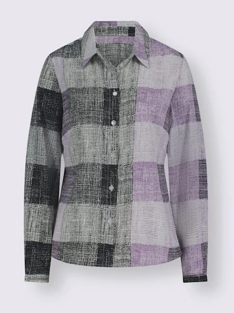 Chemisier à Manches Longues Motif à Carreaux 4 Chemisier à Manches Longues Motif à Carreaux – Image 4