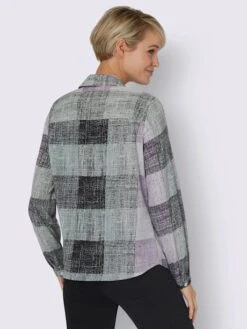 Chemisier à Manches Longues Motif à Carreaux 6 Chemisier à Manches Longues Motif à Carreaux -T-Shirt Sweat Soldes Magasin 014.00ZUK91745 B02.001