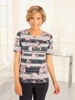 T-shirt à Manches Courtes Imprimé Floral