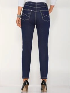 Jean Taille Haute Avec Coutures Contrastantes -T-Shirt Sweat Soldes Magasin 015.00SAN95042 A04.006